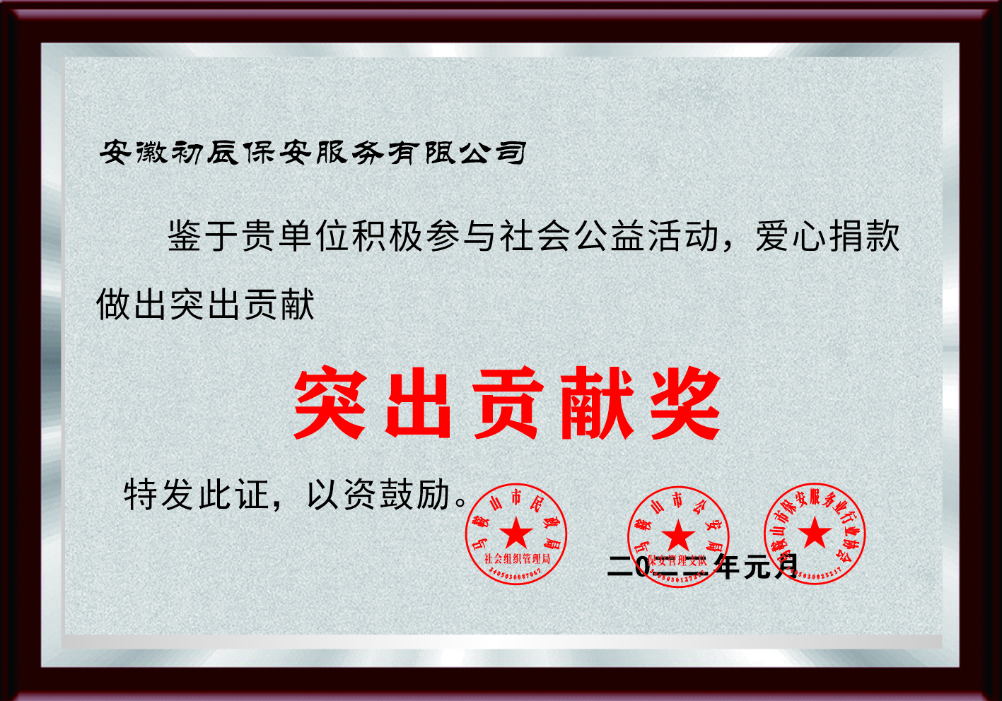 突出贡献奖